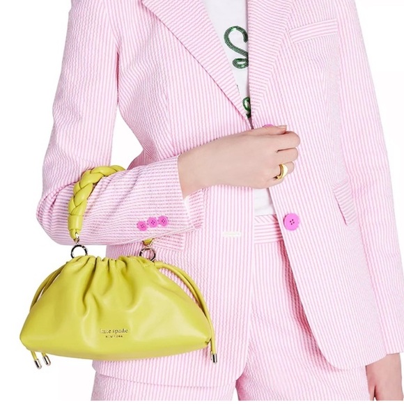 ♠️kate spade Meringue Small Nappa Leather Crossbody Bag, Lime Slice NWT - Picture 2 of 8